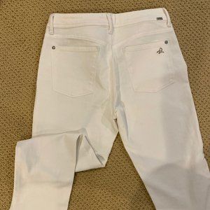 DL1961 Bardot high rise cropped white jeans